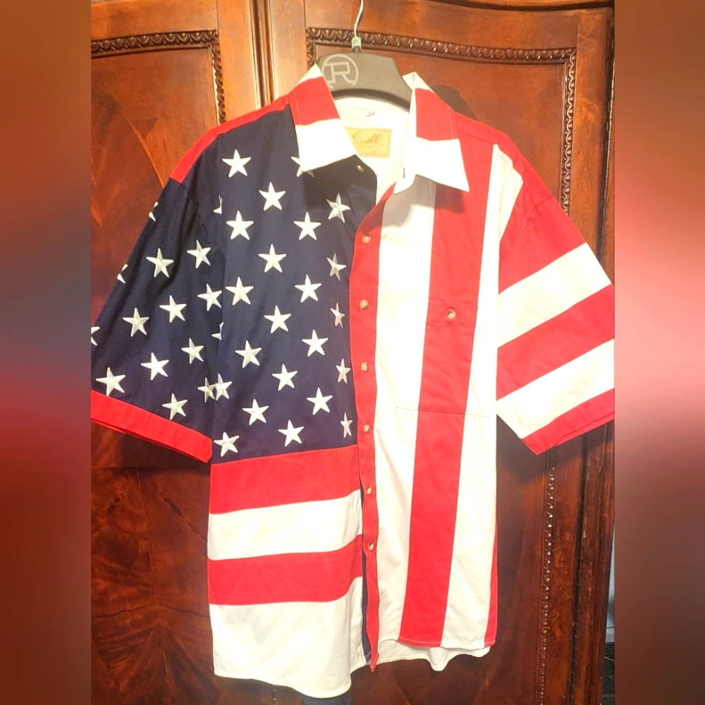 Vintage Scully Men's American Flag buttondown
